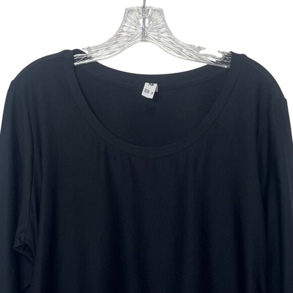 All In Motion Ribbed Long Sleeve Top Womens XXL Black New Quick Dry - Picture 3 of 10